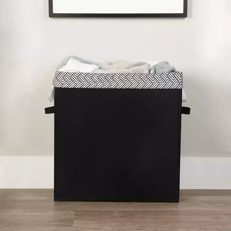Cesto portabiancheria sottile Neatfreak con borsa rimovibile: Cesto portabiancheria nero stretto, capacità 70 litri, nessun montaggio richiesto