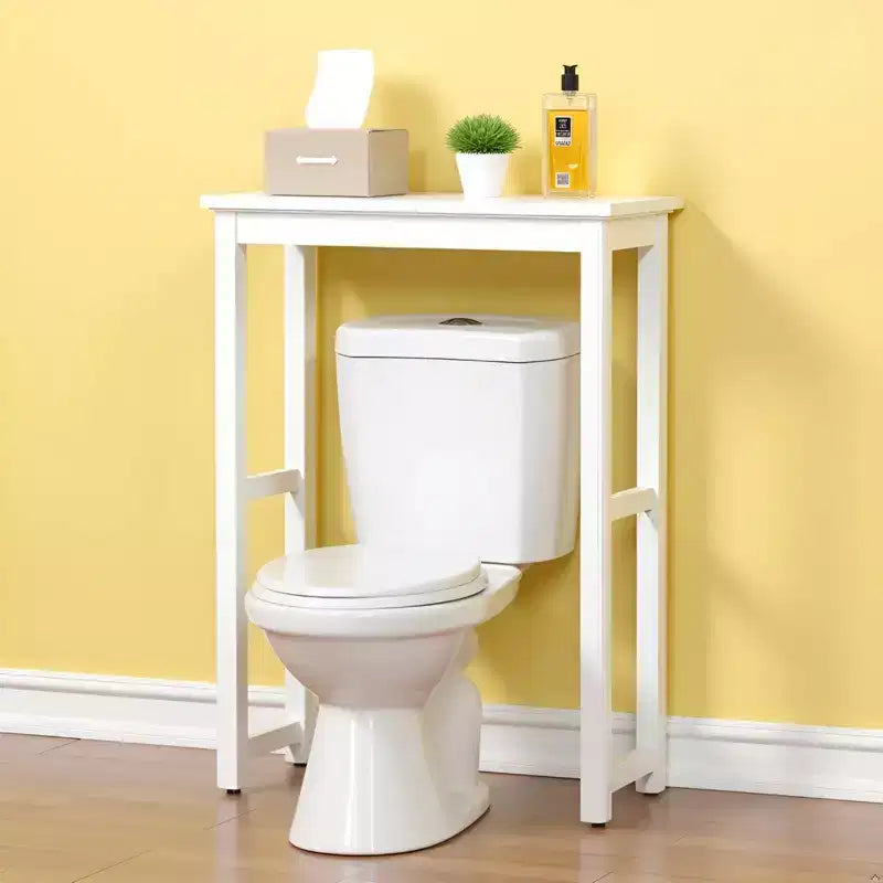 Scaffale da Bagno Autoportante Sopra il WC Bianco – Pino e MDF, 27"L x 37"A