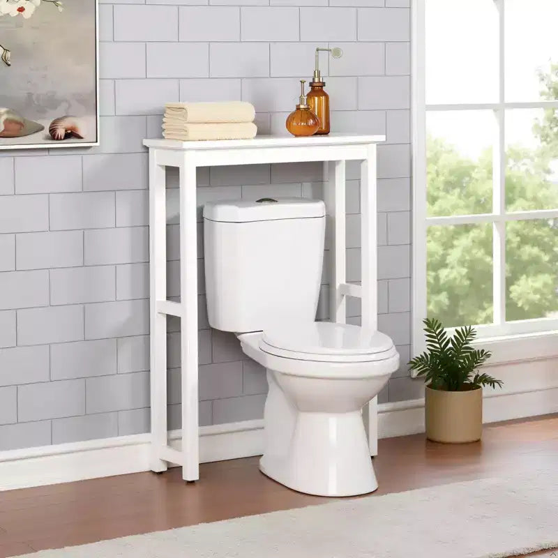 Scaffale da Bagno Autoportante Sopra il WC Bianco – Pino e MDF, 27"L x 37"A