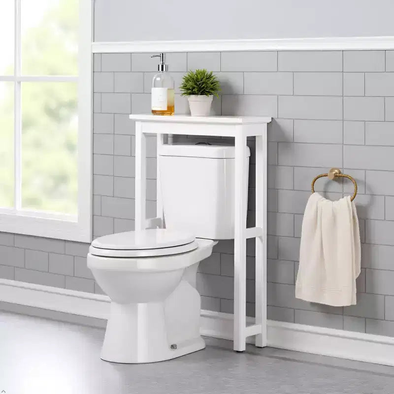 Scaffale da Bagno Autoportante Sopra il WC Bianco – Pino e MDF, 27"L x 37"A