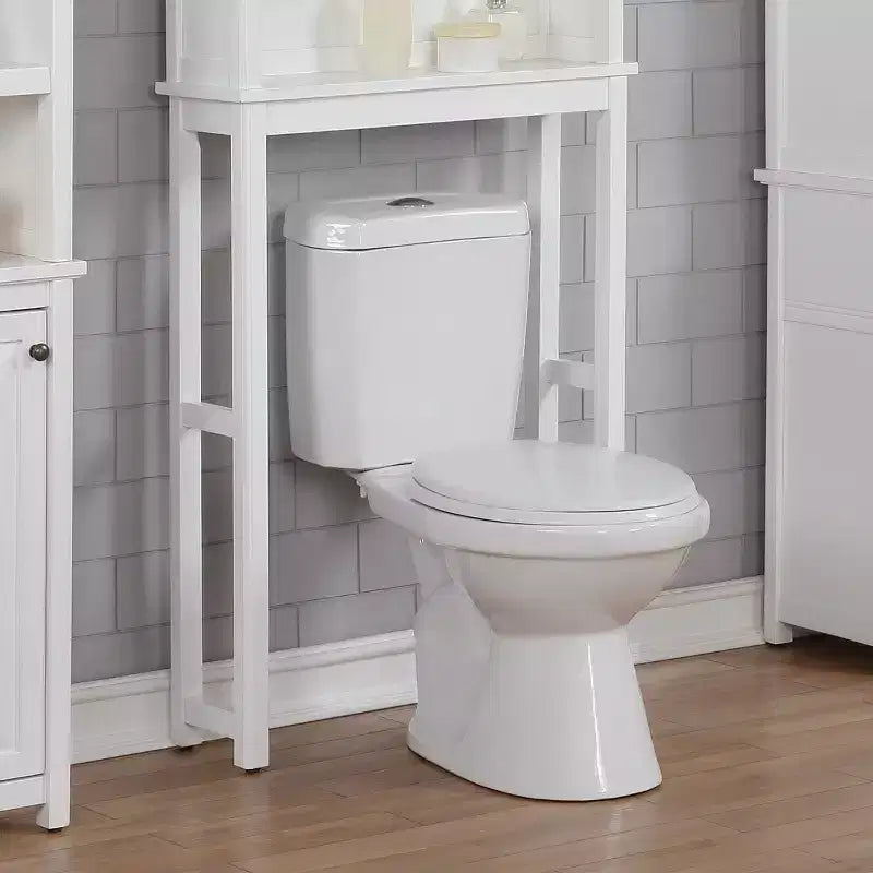 Scaffale da Bagno Autoportante Sopra il WC Bianco – Pino e MDF, 27"L x 37"A
