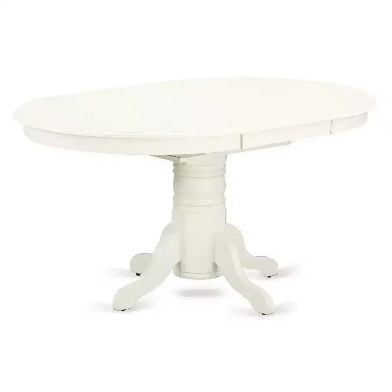Set 5 Pezzi Tavolo Ovale da Cucina e Sedie Bianco Lino – Legno Massello, 4 Posti