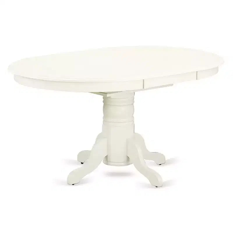 Set 5 Pezzi Tavolo Ovale da Cucina e Sedie Bianco Lino – Legno Massello, 4 Posti