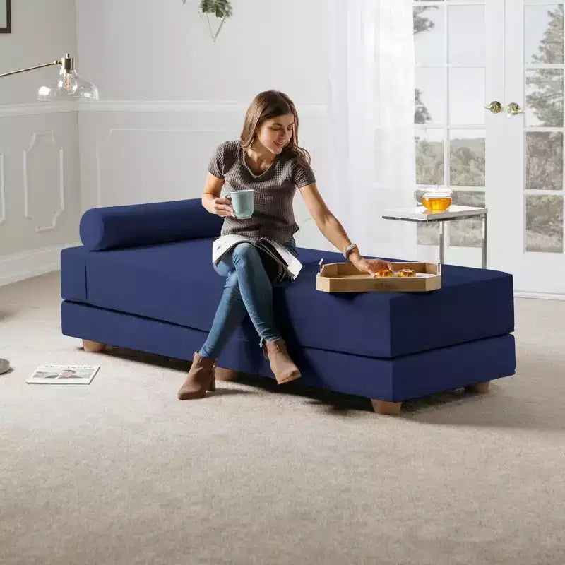 Divano Letto Matrimoniale Pieghevole con Materasso in Microvelluto e Schiuma CertiPUR-US