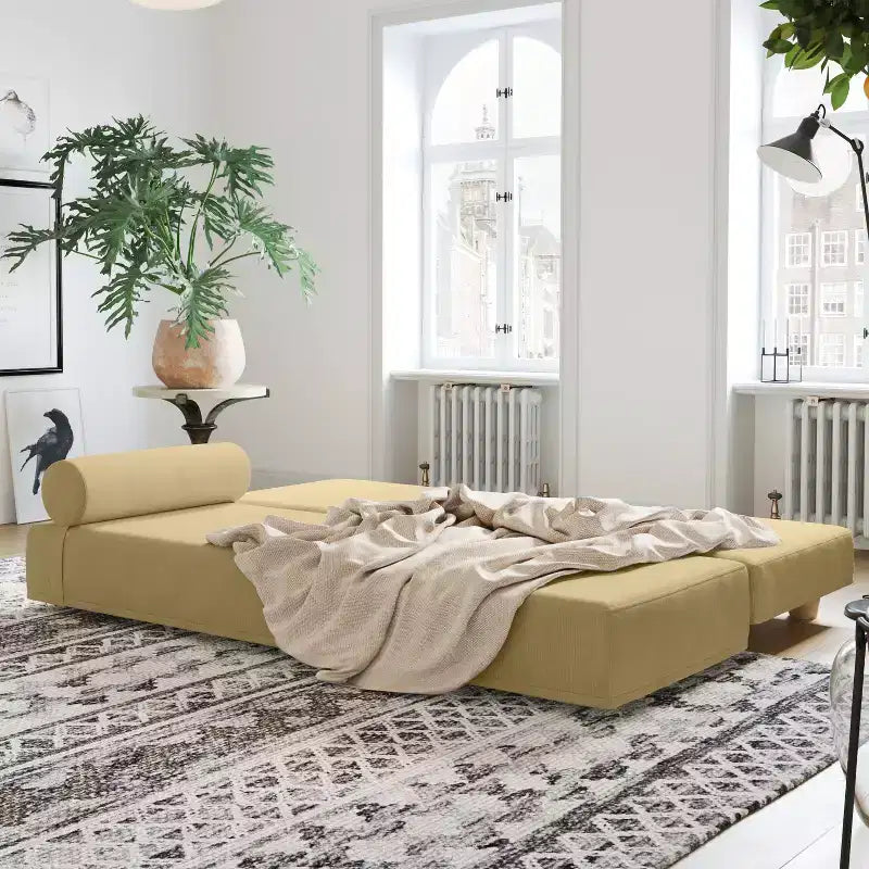 Divano Letto Matrimoniale Pieghevole con Materasso in Microvelluto e Schiuma CertiPUR-US