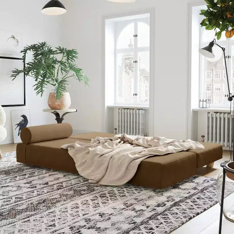 Divano Letto Matrimoniale Pieghevole con Materasso in Microvelluto e Schiuma CertiPUR-US