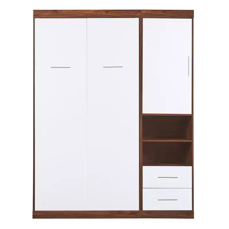 Letto a muro Murphy matrimoniale – Si ripiega in armadio con mensole, design salvaspazio