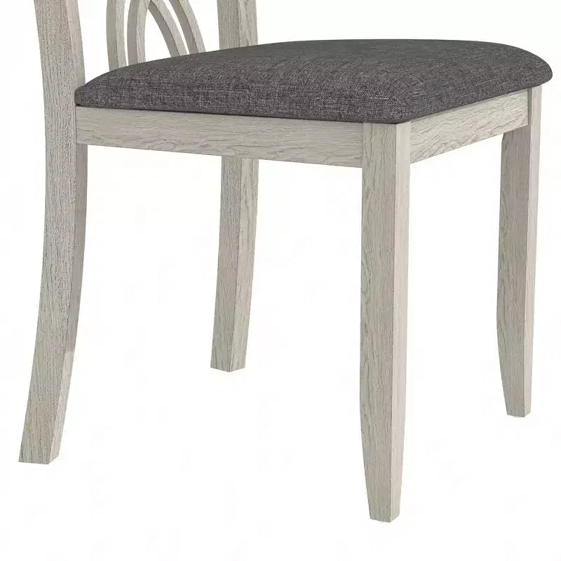 VECELO Sedie da pranzo rustiche in legno, sedie da cucina in legno di gomma con sedile imbottito ed elegante schienale traforato, grigio
