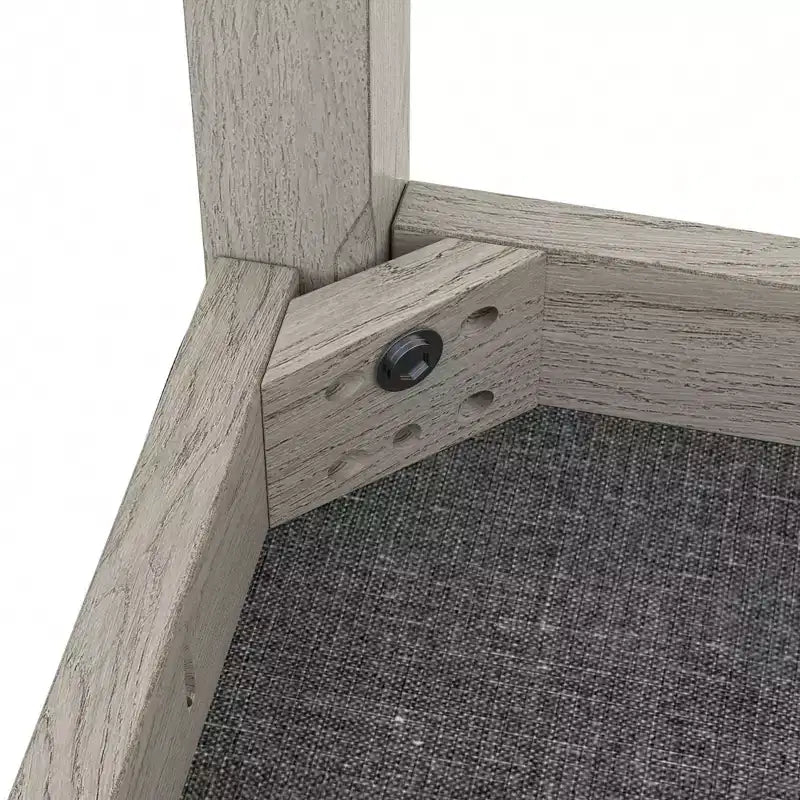 VECELO Sedie da pranzo rustiche in legno, sedie da cucina in legno di gomma con sedile imbottito ed elegante schienale traforato, grigio