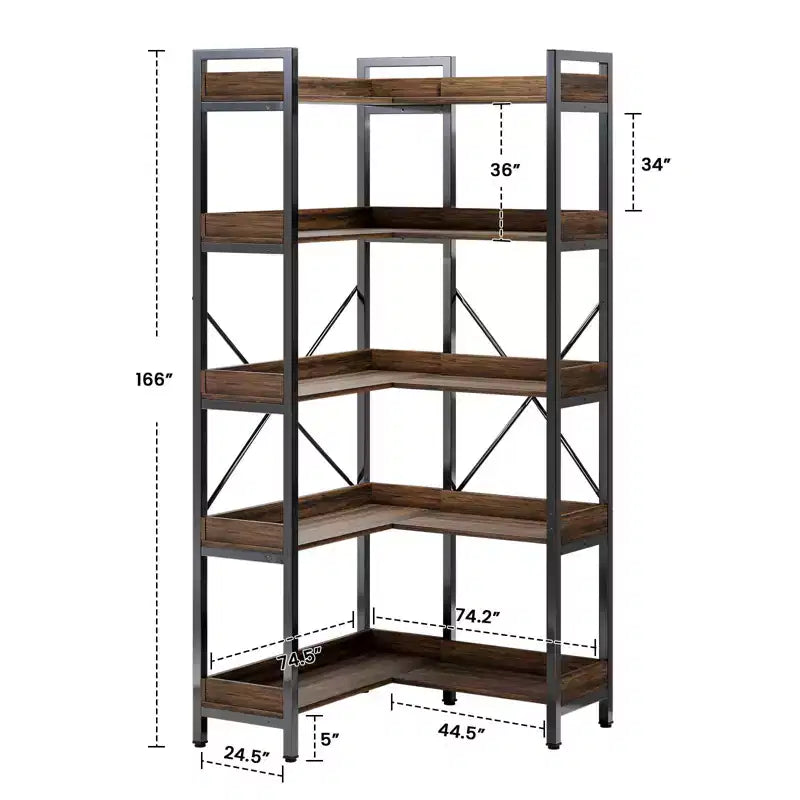 Hyleory Scaffale a 5 Ripiani a Forma di L