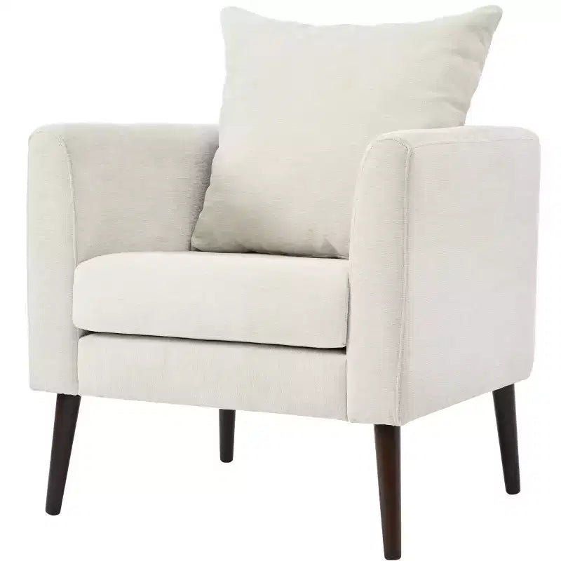 Okak Poltrone Accent per Camera da Letto, Poltrona Imbottita Moderna, Poltrona Lounge in Tessuto Mid-Century, Comoda Poltrona da Lettura con Gambe in Legno