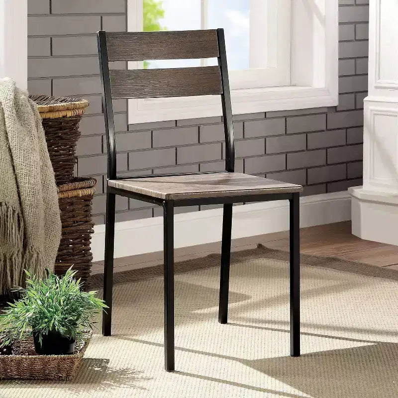 24/7 Shop At Home Set of 2 Verve Metal Dining Chair Antique Brown