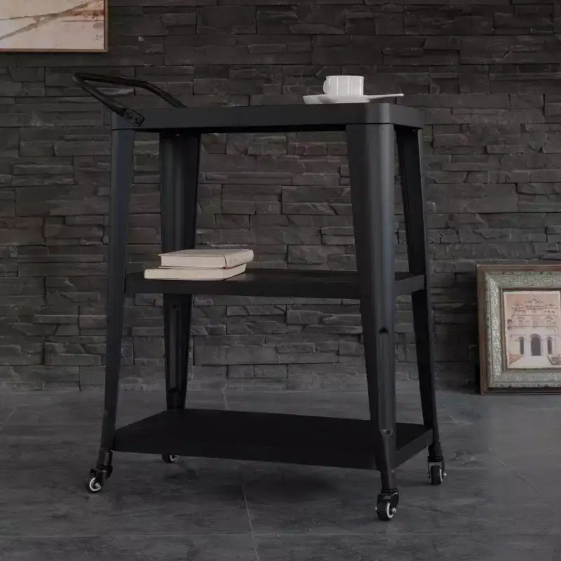 Carrello da Cucina Industriale a 3 Ripiani con Ruote e Vano Contenitore – Acciaio Inox, Design Salvaspazio