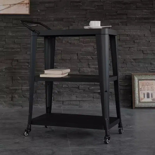 Carrello da Cucina Industriale a 3 Ripiani con Ruote e Vano Contenitore – Acciaio Inox, Design Salvaspazio