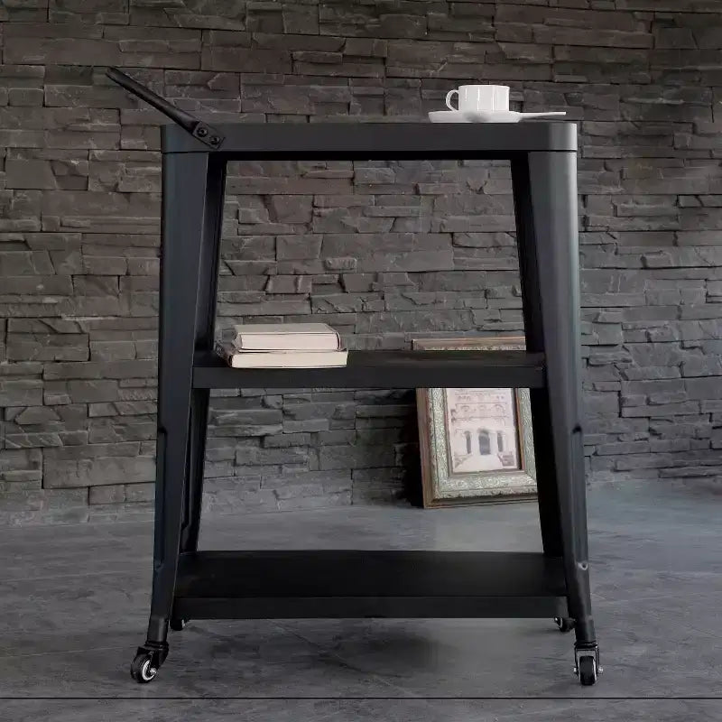 Carrello da Cucina Industriale a 3 Ripiani con Ruote e Vano Contenitore – Acciaio Inox, Design Salvaspazio