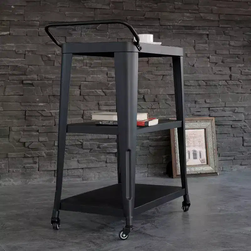 Carrello da Cucina Industriale a 3 Ripiani con Ruote e Vano Contenitore – Acciaio Inox, Design Salvaspazio