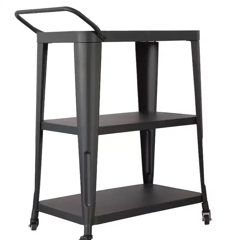 Carrello da Cucina Industriale a 3 Ripiani con Ruote e Vano Contenitore – Acciaio Inox, Design Salvaspazio