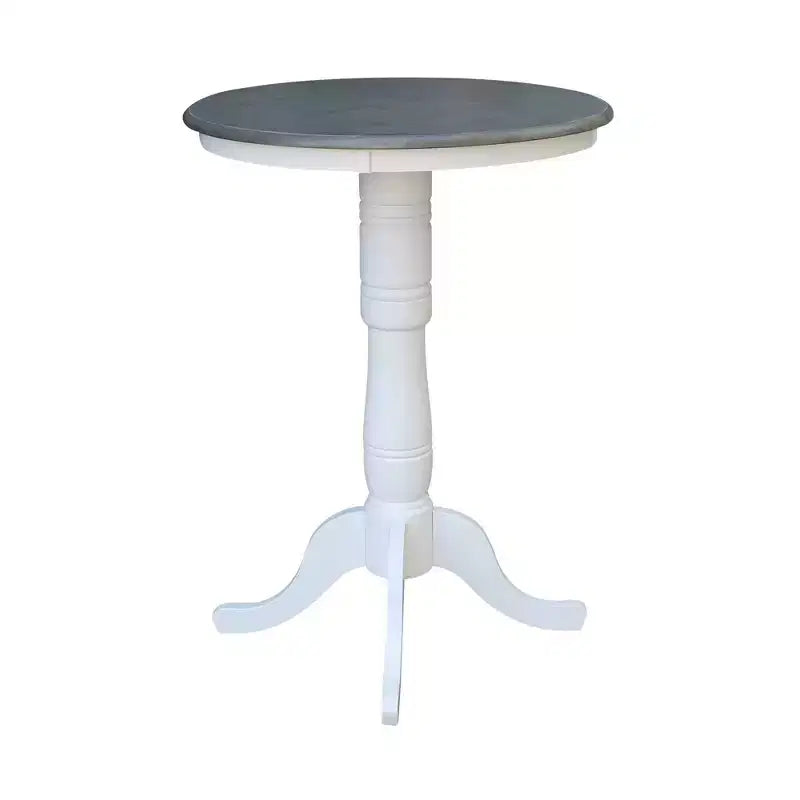 Tavolo piedistallo rotondo Ronin altezza bar 104 cm – Bianco/Grigio Heather, moderno di metà secolo, 2 posti