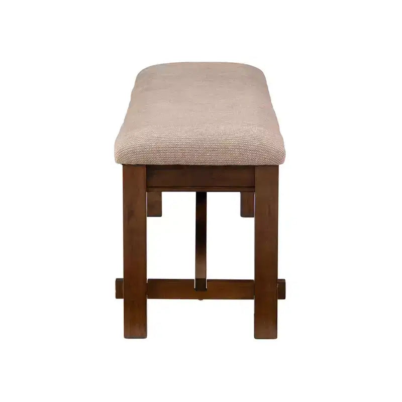 Panca imbottita tradizionale Jackson da 60" in legno – Sedile color cuoio, Marrone nocciola scuro