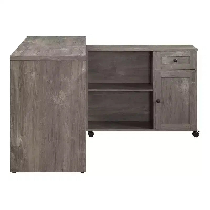 Scrivania da ufficio Waverly Workstation in ontano scozzese – Mid-Century Modern con contenitore, superficie in MDF