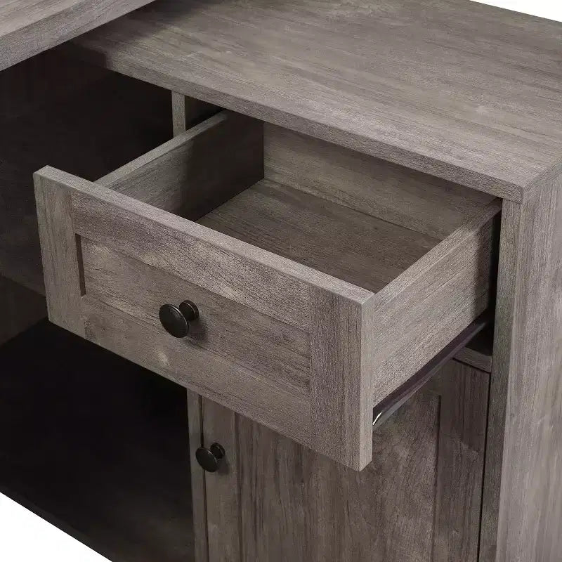 Scrivania da ufficio Waverly Workstation in ontano scozzese – Mid-Century Modern con contenitore, superficie in MDF