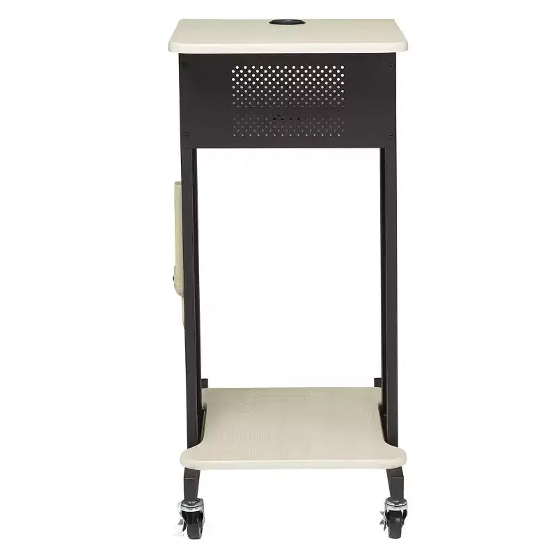 Carrello podio per presentazioni premium: Mobile, con ciabatta multipresa - Hampden Furnishings