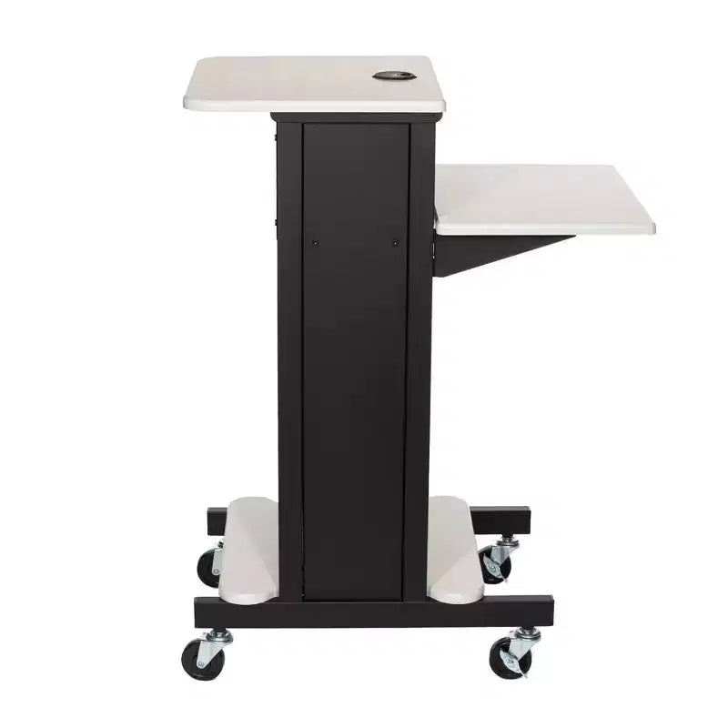 Carrello podio per presentazioni premium: Mobile, con ciabatta multipresa - Hampden Furnishings