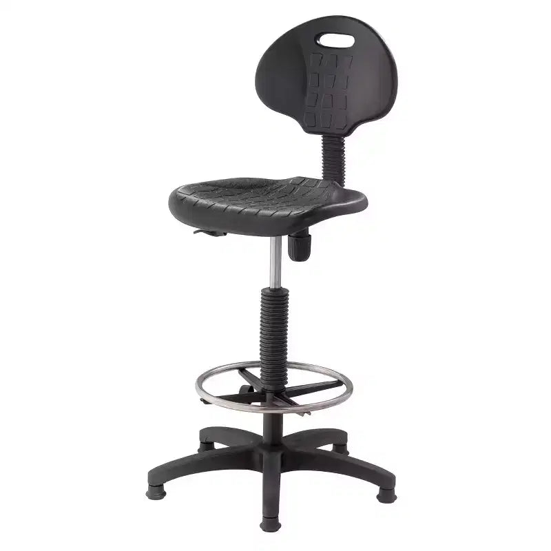Sedia da lavoro in poliuretano regolabile in altezza 22"-32" – Girevole, Supporto lombare, Ruote