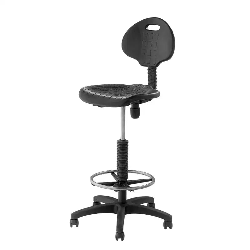 Sedia da lavoro in poliuretano regolabile in altezza 22"-32" – Girevole, Supporto lombare, Ruote