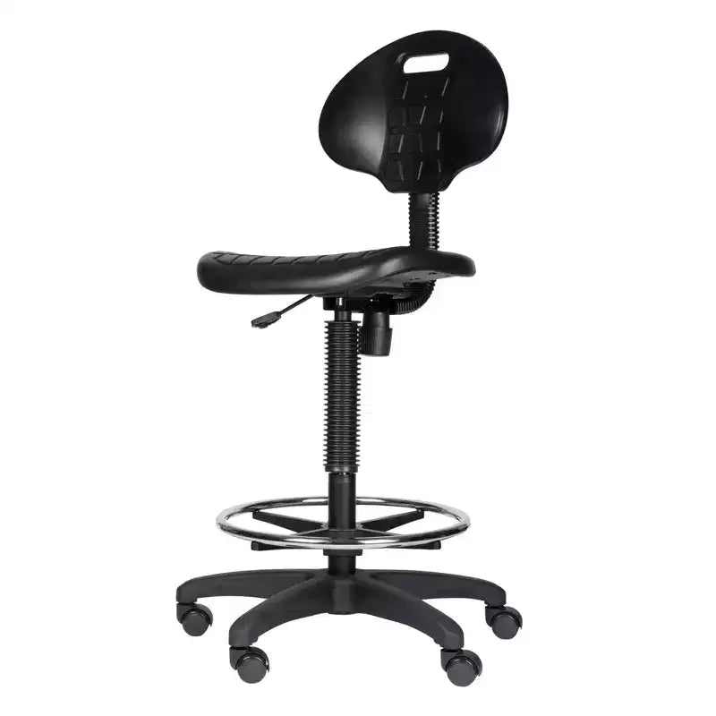 Sedia da lavoro in poliuretano regolabile in altezza 22"-32" – Girevole, Supporto lombare, Ruote