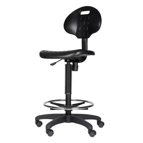 Sedia da lavoro in poliuretano regolabile in altezza 22"-32" – Girevole, Supporto lombare, Ruote