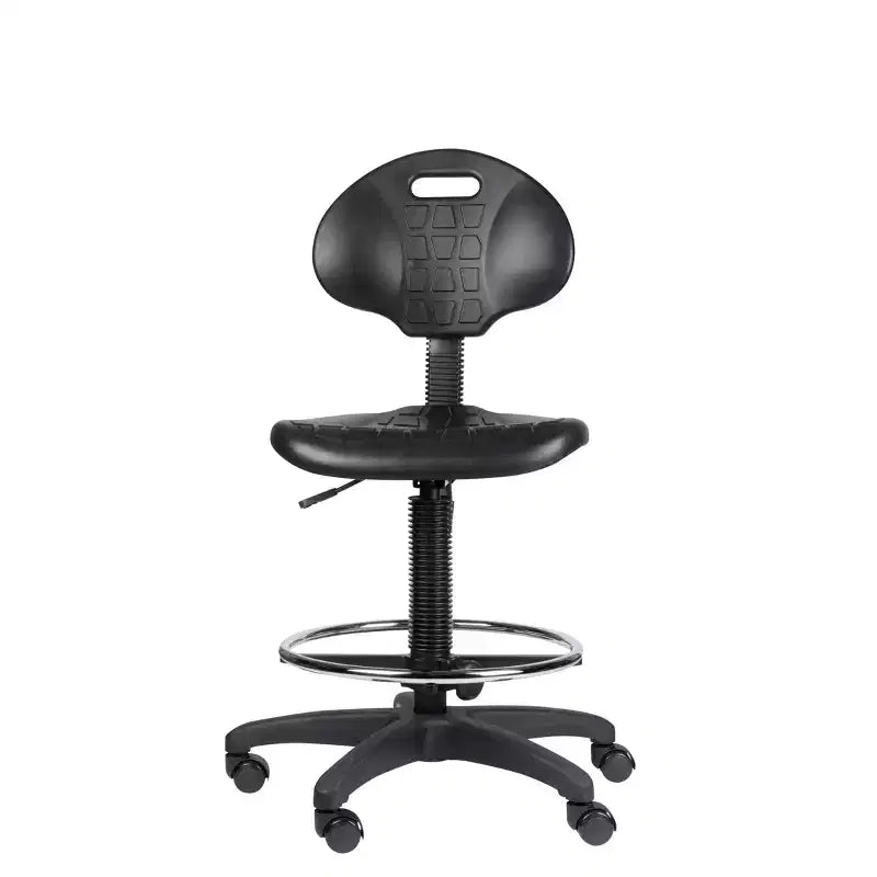 Sedia da lavoro in poliuretano regolabile in altezza 22"-32" – Girevole, Supporto lombare, Ruote