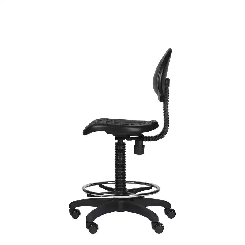 Sedia da lavoro in poliuretano regolabile in altezza 22"-32" – Girevole, Supporto lombare, Ruote