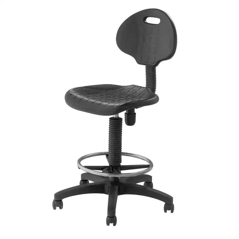 Sedia da lavoro in poliuretano regolabile in altezza 22"-32" – Girevole, Supporto lombare, Ruote