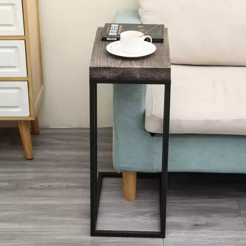 Breeze Tavolino a C Casual Struttura in Metallo Marrone Rustico - Proman Products: Da Infilare Sotto al Divano, Porta Snack e Lampada