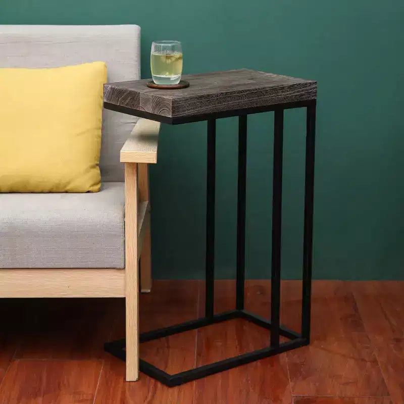 Breeze Tavolino a C Casual Struttura in Metallo Marrone Rustico - Proman Products: Da Infilare Sotto al Divano, Porta Snack e Lampada