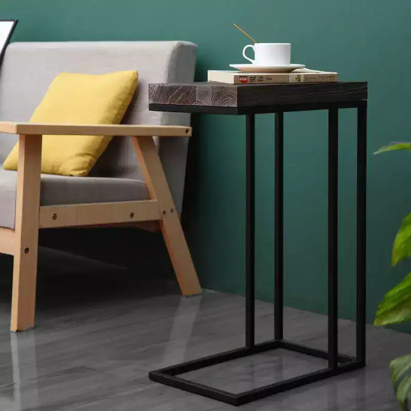 Breeze Tavolino a C Casual Struttura in Metallo Marrone Rustico - Proman Products: Da Infilare Sotto al Divano, Porta Snack e Lampada