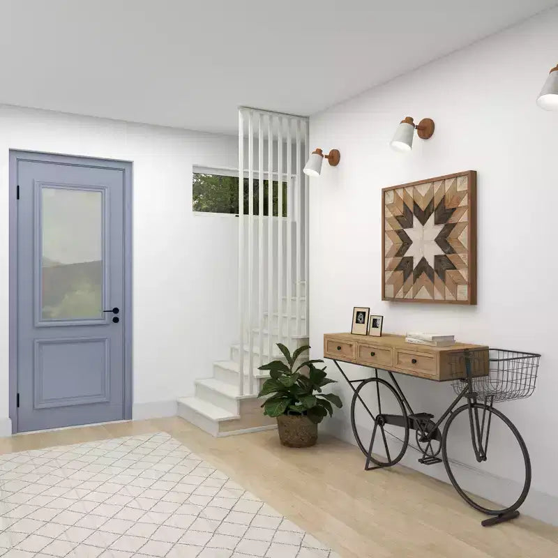Tavolo Consolle in Metallo Stile Rustico Rosso – Struttura in Ferro, Piano in MDF, Nessun Montaggio Richiesto