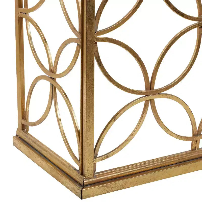 Olivia & May Tavolo Console Rettangolare Tradizionale Moderno in Metallo Oro: Ingresso Elegante, Entrata, Design Stretto