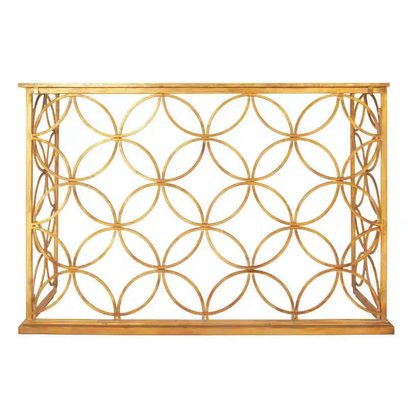 Olivia & May Tavolo Console Rettangolare Tradizionale Moderno in Metallo Oro: Ingresso Elegante, Entrata, Design Stretto