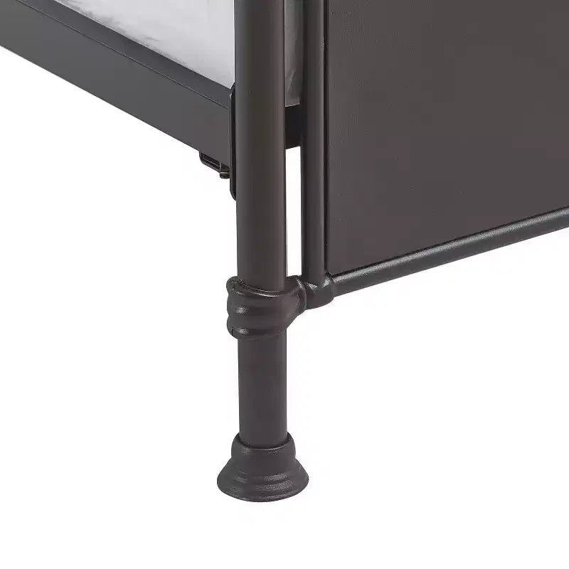 Telaio letto industriale in metallo con testiera curva – Nero opaco, base a doghe in legno inclusa