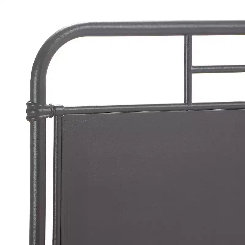 Telaio letto industriale in metallo con testiera curva – Nero opaco, base a doghe in legno inclusa