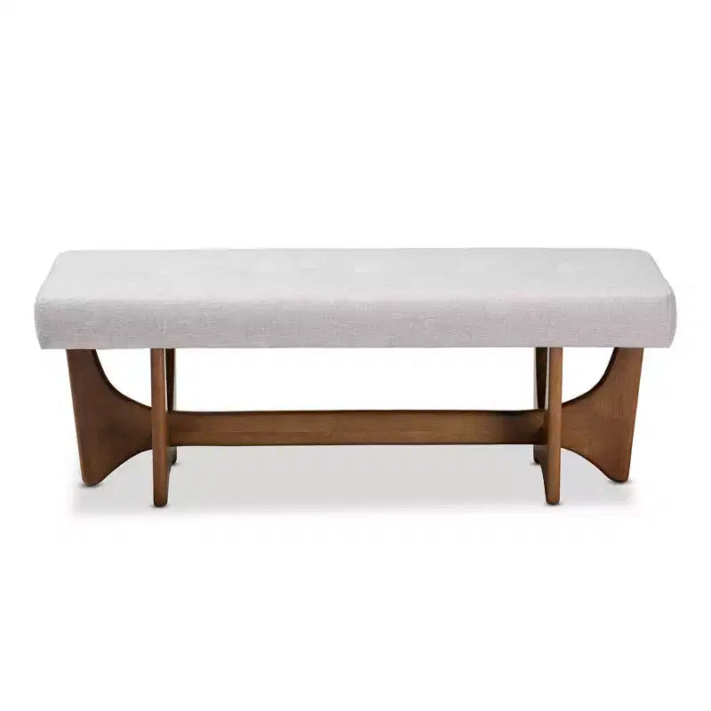Panca imbottita trapuntata da 123,95 cm in poliestere grigio – Base in legno noce, capacità 136 kg