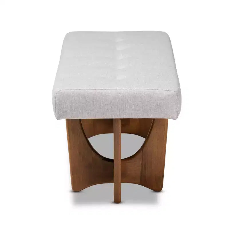 Panca imbottita trapuntata da 123,95 cm in poliestere grigio – Base in legno noce, capacità 136 kg