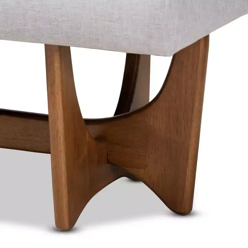 Panca imbottita trapuntata da 123,95 cm in poliestere grigio – Base in legno noce, capacità 136 kg
