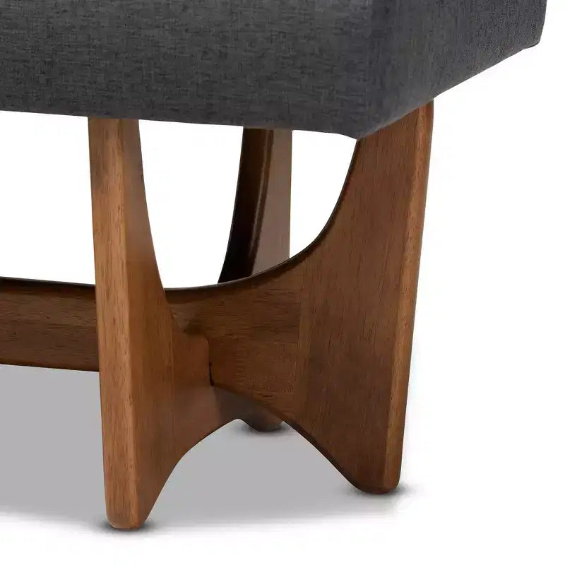 Panca imbottita trapuntata da 123,95 cm in poliestere grigio – Base in legno noce, capacità 136 kg