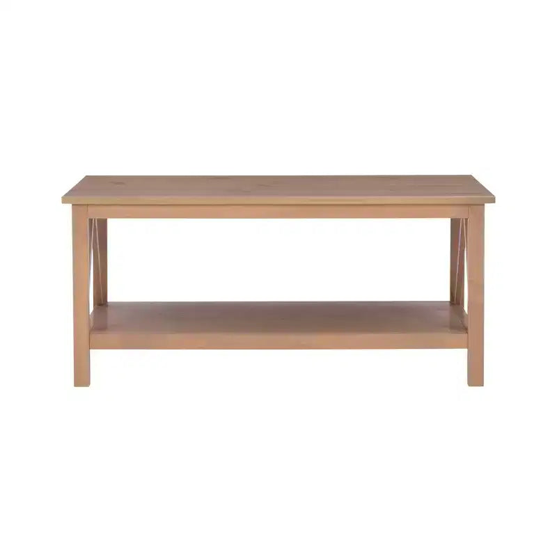 Tavolino Rettangolare 44" Driftwood – Legno Composito, Ripiano Inferiore, Capacità 45 kg