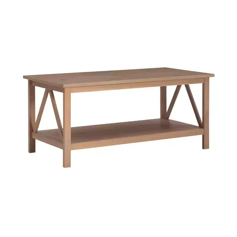 Tavolino Rettangolare 44" Driftwood – Legno Composito, Ripiano Inferiore, Capacità 45 kg