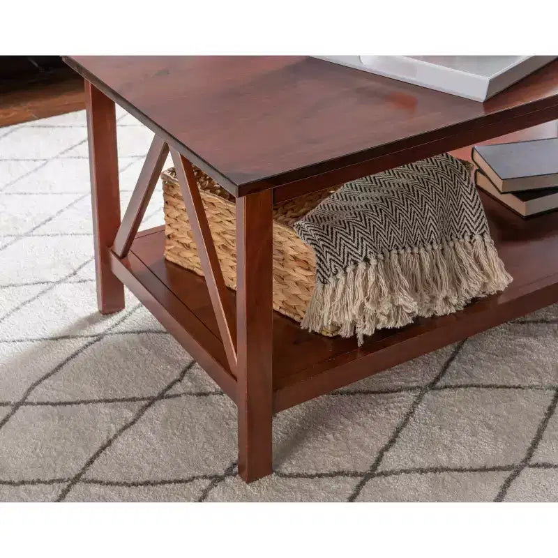 Tavolino Rettangolare 44" Driftwood – Legno Composito, Ripiano Inferiore, Capacità 45 kg
