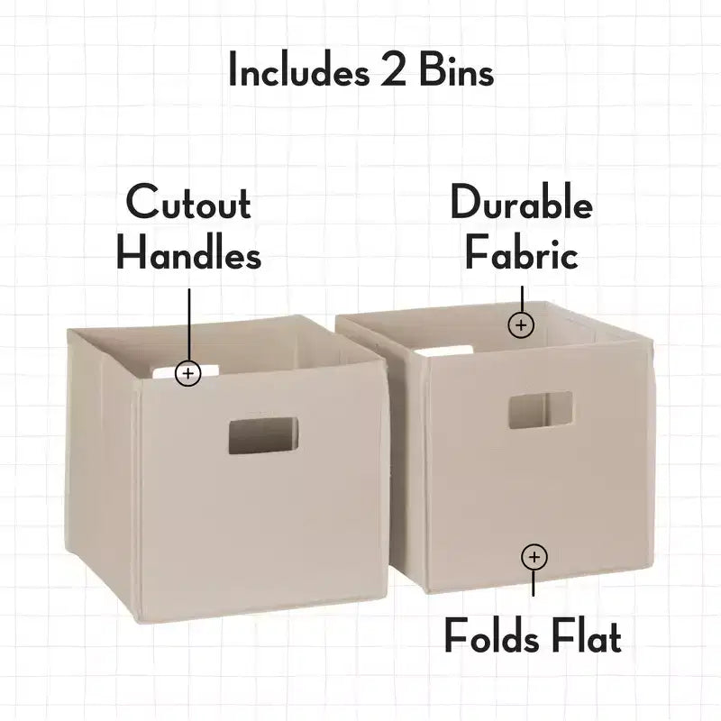 Torre Organizer per Libri e Giocattoli per Bambini – 3 Scomparti, 6 Scaffali per Libri, Bianca con 2 Contenitori in Tessuto